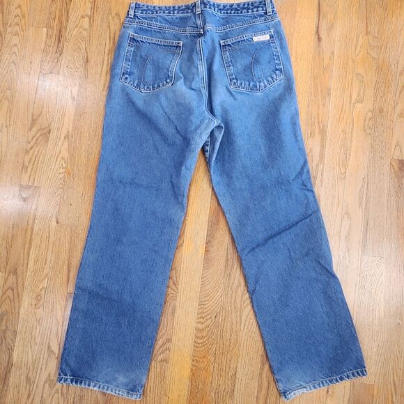 Calvin Klein Womens Jeans Size 15 Straight Leg Blue Denim High Rise Vintage 90s - Picture 4 of 9